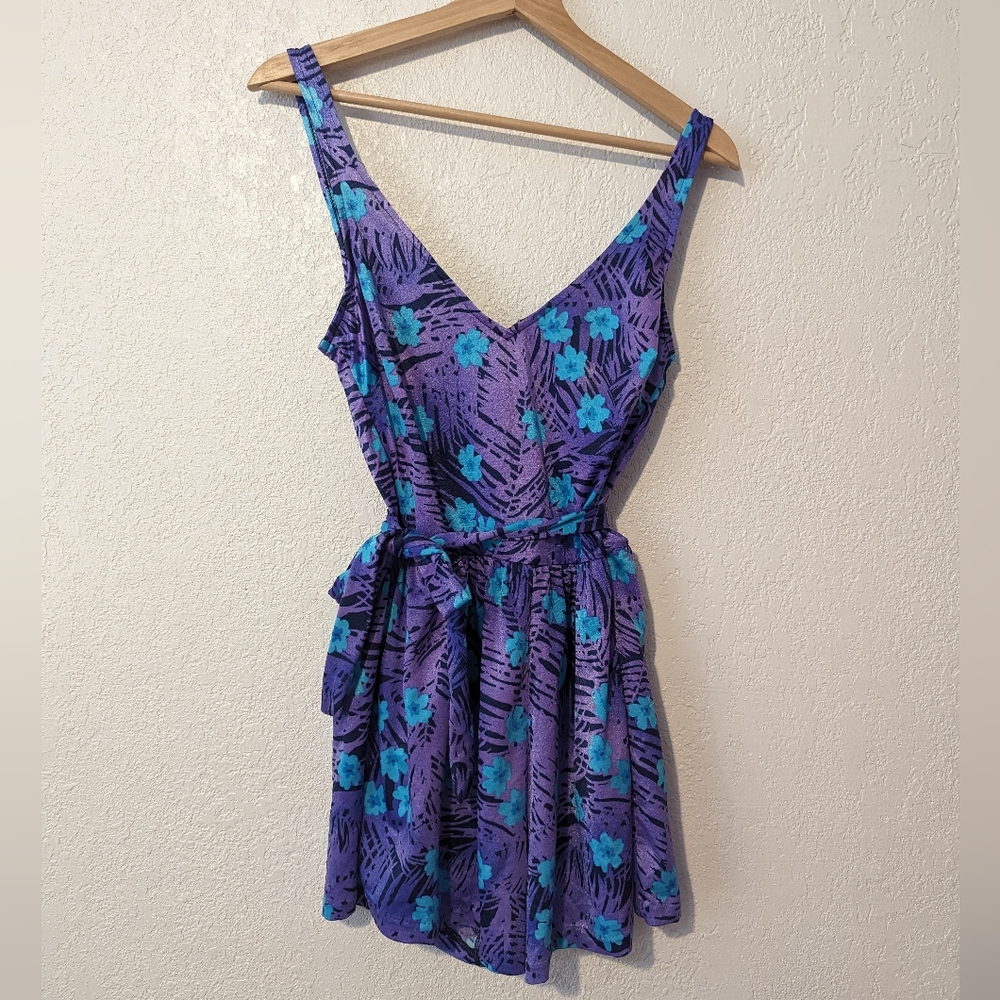 Vintage Maxine of Hollywood one-piece shorts swimsuit.